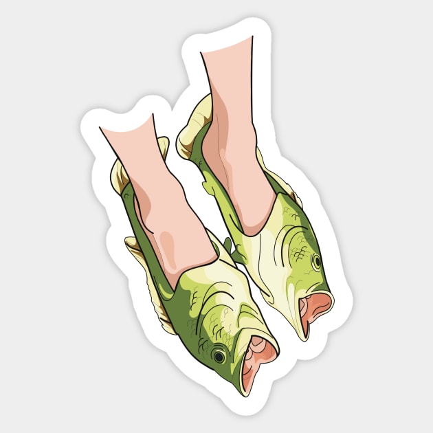 Wearing some fish shaped shoes Sticker by Fruit Tee